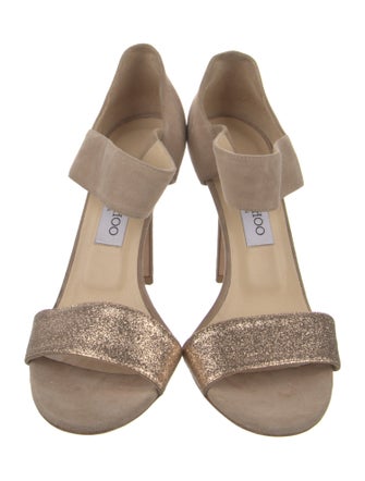 Jimmy Choo Suede Glitter Accents Sandals