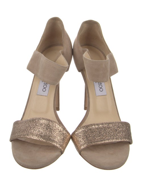 Jimmy Choo Suede Glitter Accents Sandals