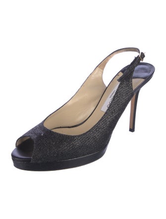Jimmy Choo Glitter Glitter Accents Slingback Sandals