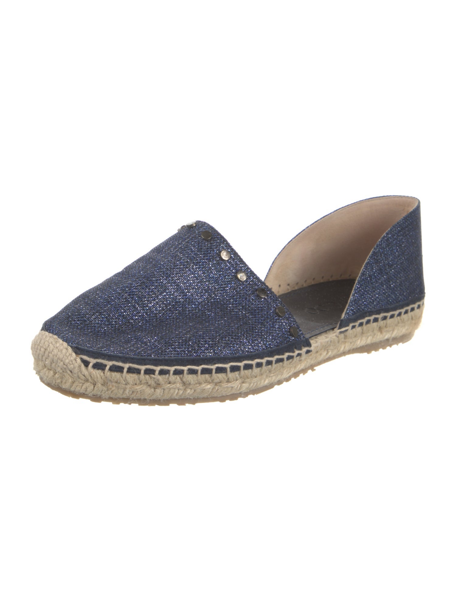 Jimmy Choo Canvas Studded Accents D'Orsay Flats