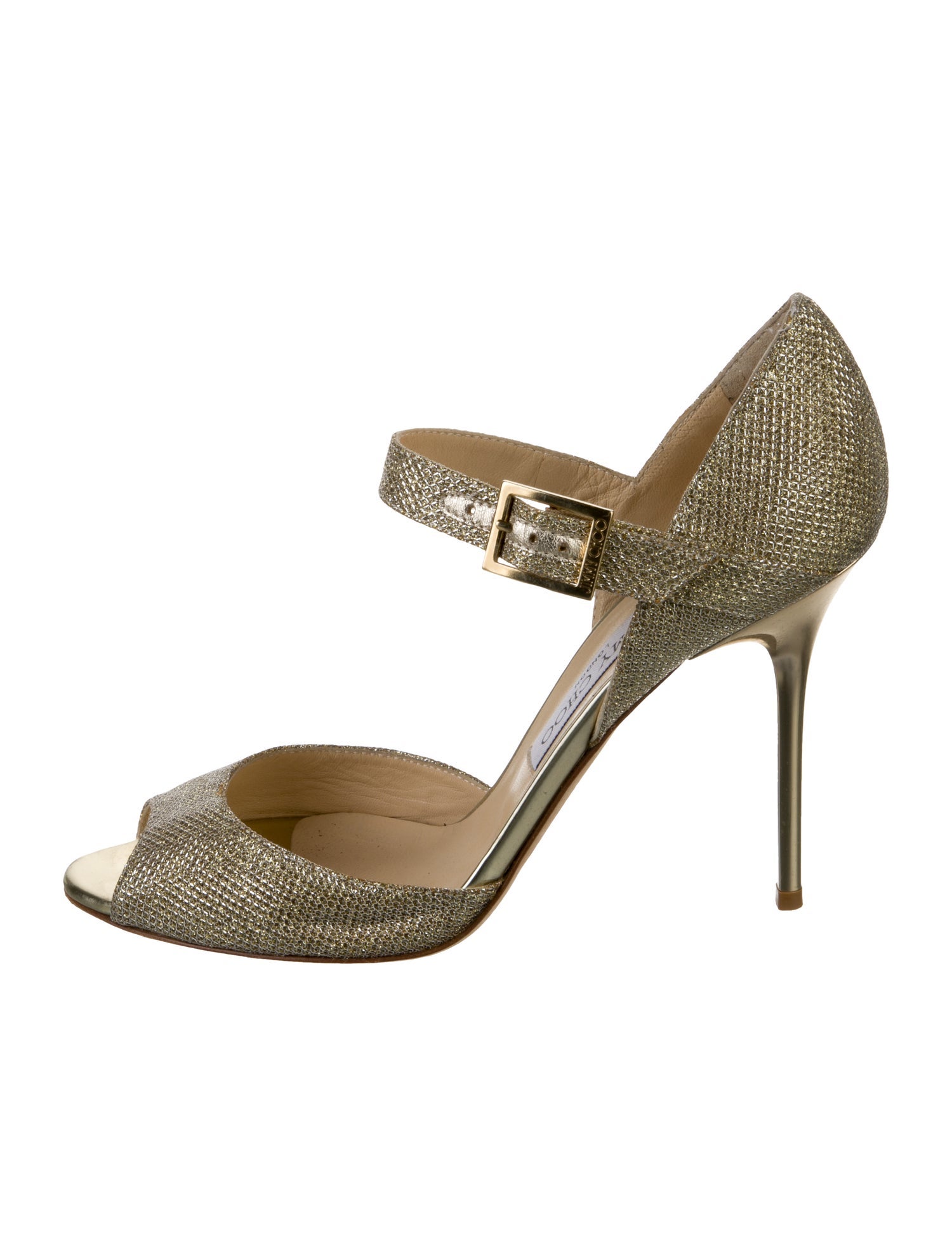 Jimmy Choo Leather Glitter Accents D'Orsay Pumps
