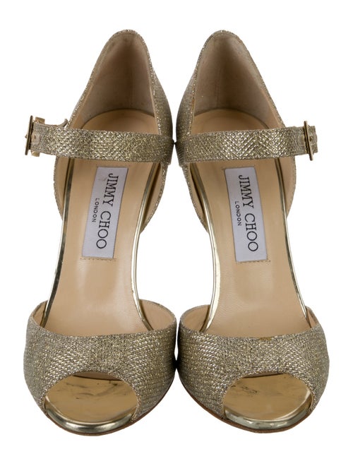 Jimmy Choo Leather Glitter Accents D'Orsay Pumps