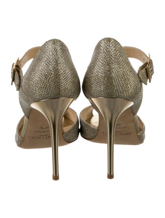 Jimmy Choo Leather Glitter Accents D'Orsay Pumps