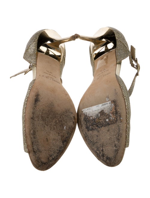 Jimmy Choo Leather Glitter Accents D'Orsay Pumps