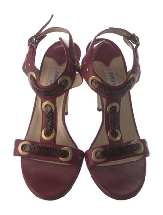 Jimmy Choo GG Embossed Leather T-Strap Pumps