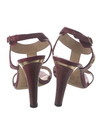 Jimmy Choo GG Embossed Leather T-Strap Pumps