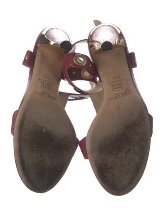 Jimmy Choo GG Embossed Leather T-Strap Pumps