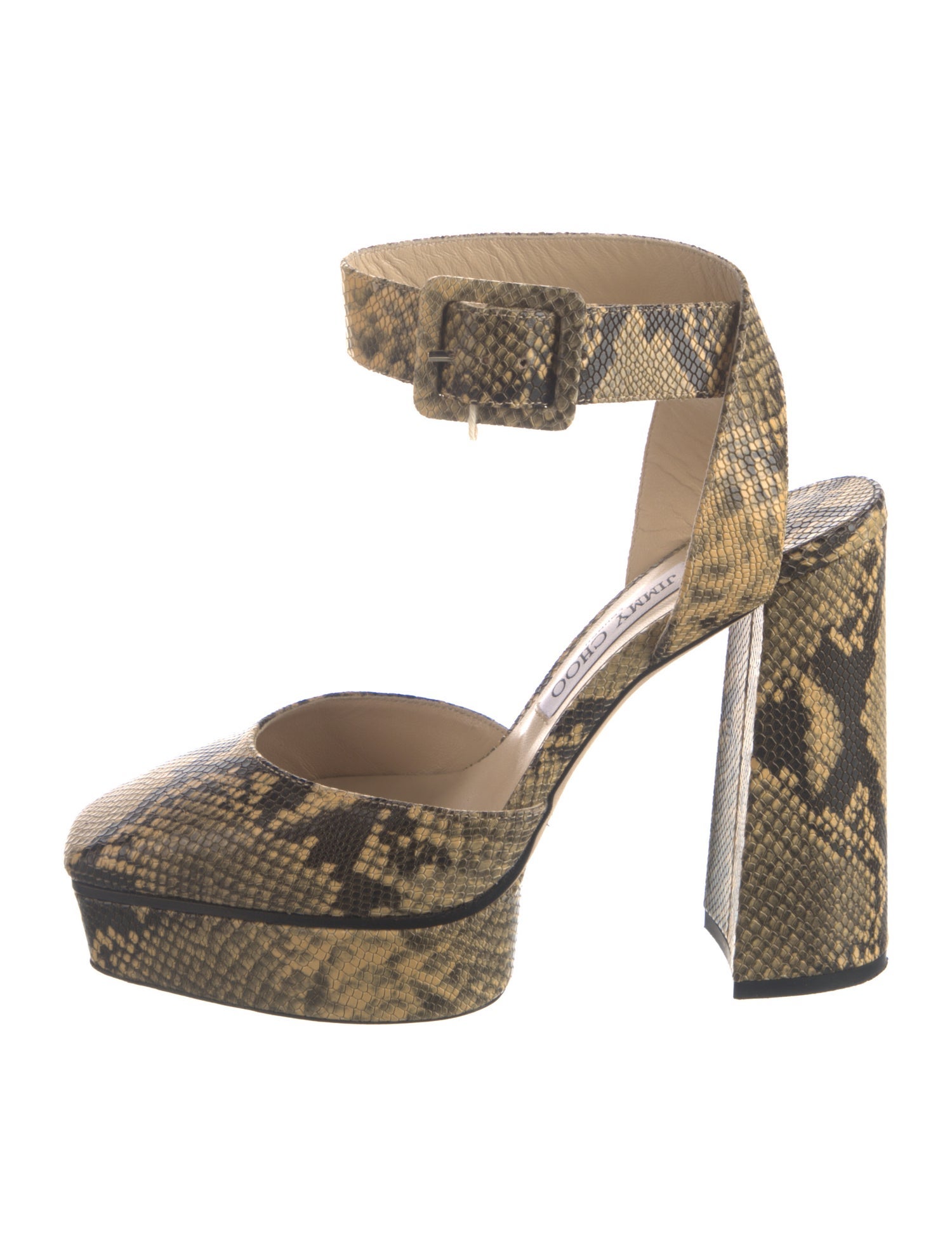 Jimmy Choo Embossed Leather Animal Print D'Orsay Pumps