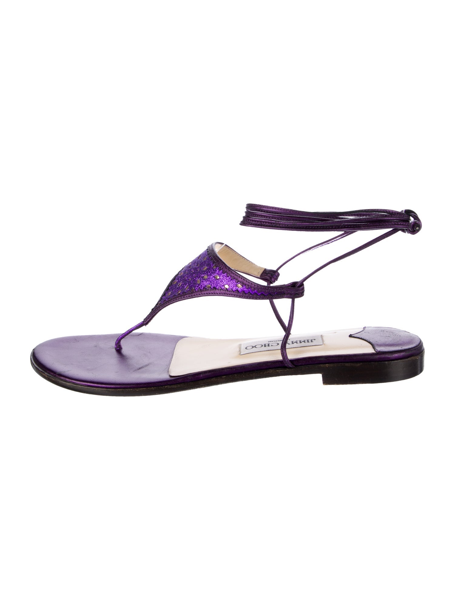 Jimmy Choo Saedapurple Leather Sandals