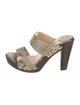 Jimmy Choo Embossed Leather Animal Print Slides