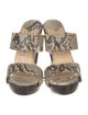 Jimmy Choo Embossed Leather Animal Print Slides