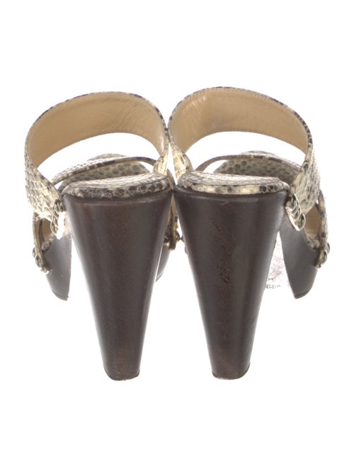 Jimmy Choo Embossed Leather Animal Print Slides