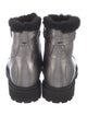 Jimmy Choo Leather Fur Trim Moto Boots