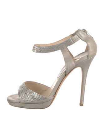 Jimmy Choo Suede Glitter Accents Sandals