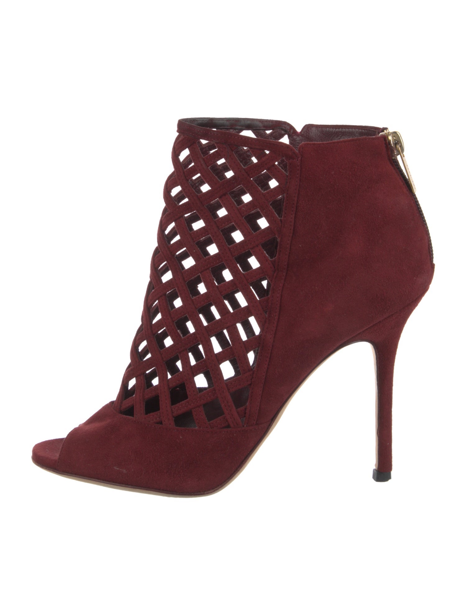 Jimmy Choo Suede Cutout Accent Lace-Up Boots