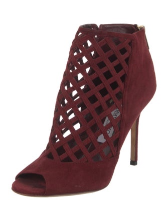 Jimmy Choo Suede Cutout Accent Lace-Up Boots