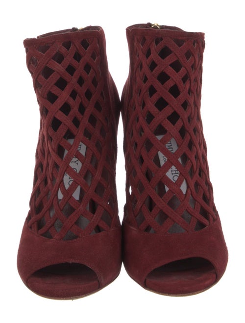 Jimmy Choo Suede Cutout Accent Lace-Up Boots