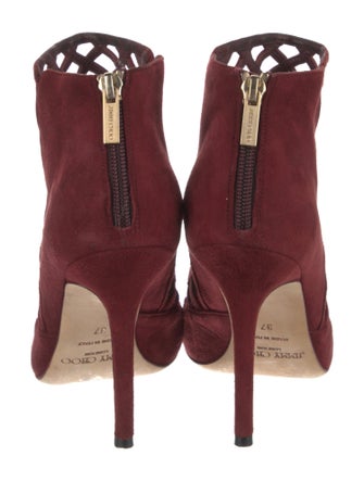 Jimmy Choo Suede Cutout Accent Lace-Up Boots