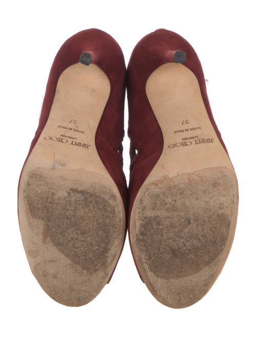 Jimmy Choo Suede Cutout Accent Lace-Up Boots