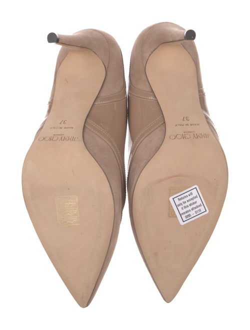 Jimmy Choo Suede Leather Trim Embellishment Slingback Pumps
