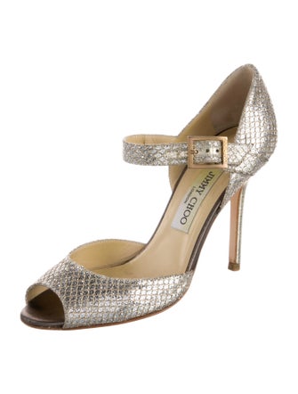 Jimmy Choo Glitter Glitter Accents D'Orsay Pumps