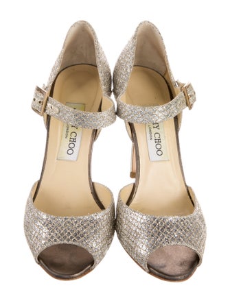 Jimmy Choo Glitter Glitter Accents D'Orsay Pumps
