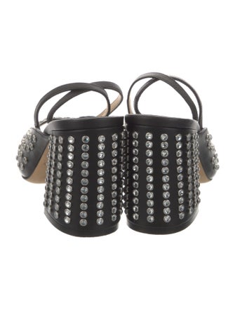 Jimmy Choo Leather Crystal Embellishments Sandals
