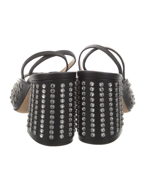 Jimmy Choo Leather Crystal Embellishments Sandals