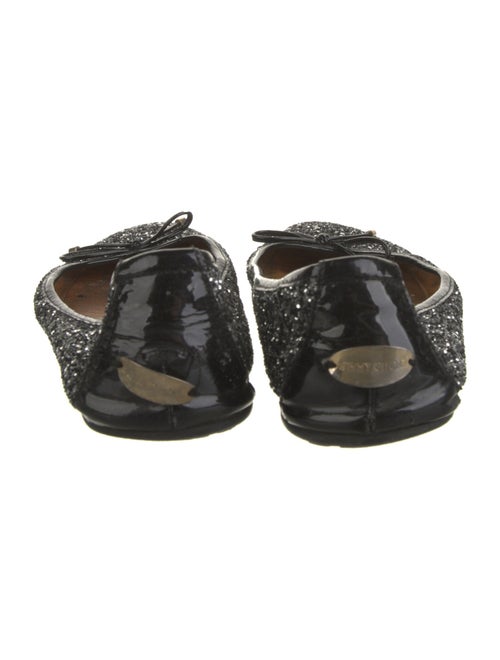 Jimmy Choo Glitter Bow Accents Ballet Flats