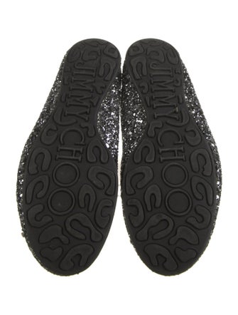 Jimmy Choo Glitter Bow Accents Ballet Flats