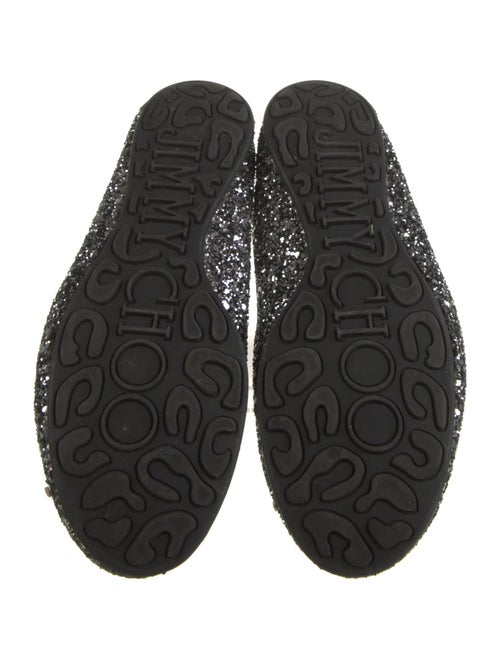 Jimmy Choo Glitter Bow Accents Ballet Flats