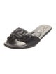 Jimmy Choo Leather Crystal Embellishments Slides