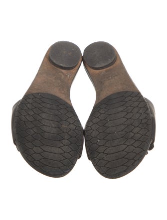 Jimmy Choo Leather Crystal Embellishments Slides