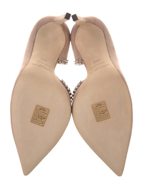 Jimmy Choo Suede Crystal Embellishments D'Orsay Pumps