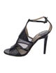 Jimmy Choo Snakeskin Mesh Accents T-Strap Sandals