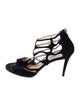 Jimmy Choo Suede Cutout Accent T-Strap Sandals