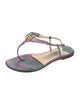Jimmy Choo Leather Printed Flip Flops