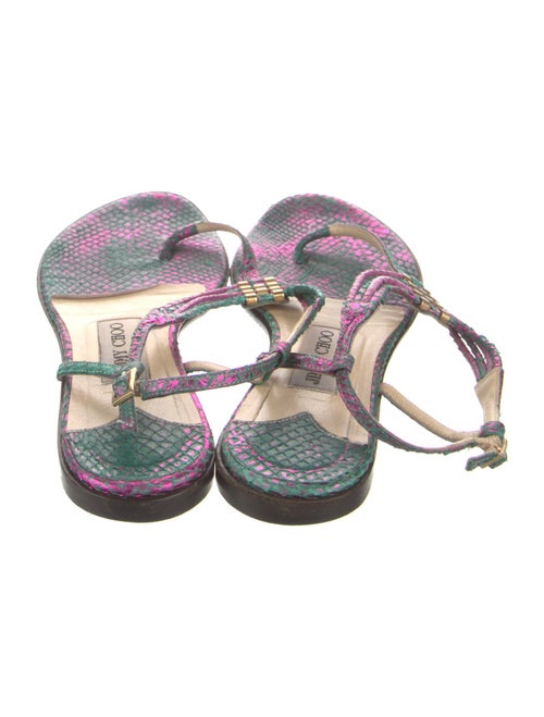 Jimmy Choo Leather Printed Flip Flops