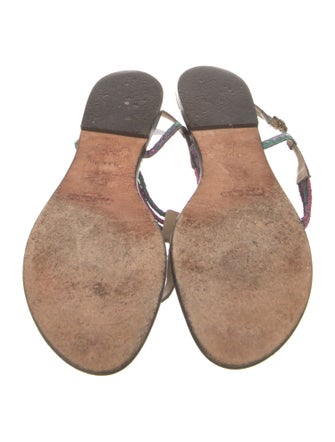 Jimmy Choo Leather Printed Flip Flops