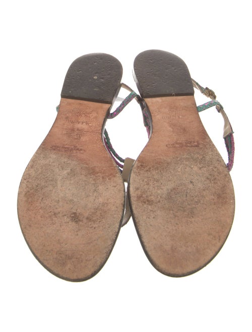 Jimmy Choo Leather Printed Flip Flops