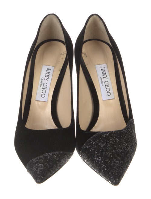 Jimmy Choo Velvet Glitter Accents Pumps