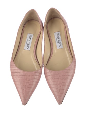 Jimmy Choo Leather Animal Print Ballet Flats