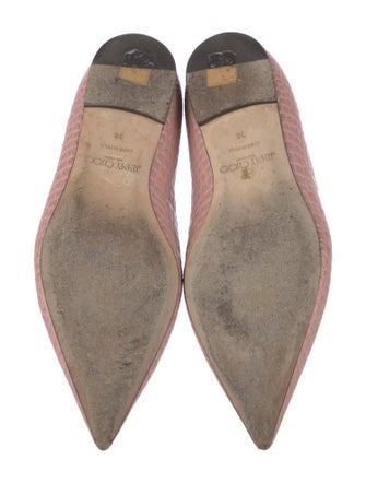 Jimmy Choo Leather Animal Print Ballet Flats