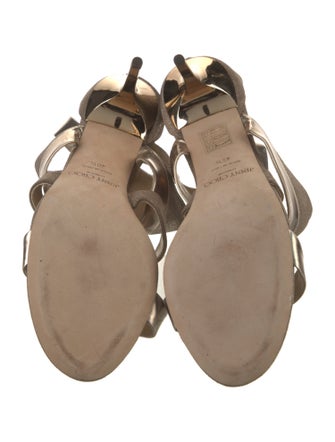 Jimmy Choo Suede Leather Trim Embellishment Sandals