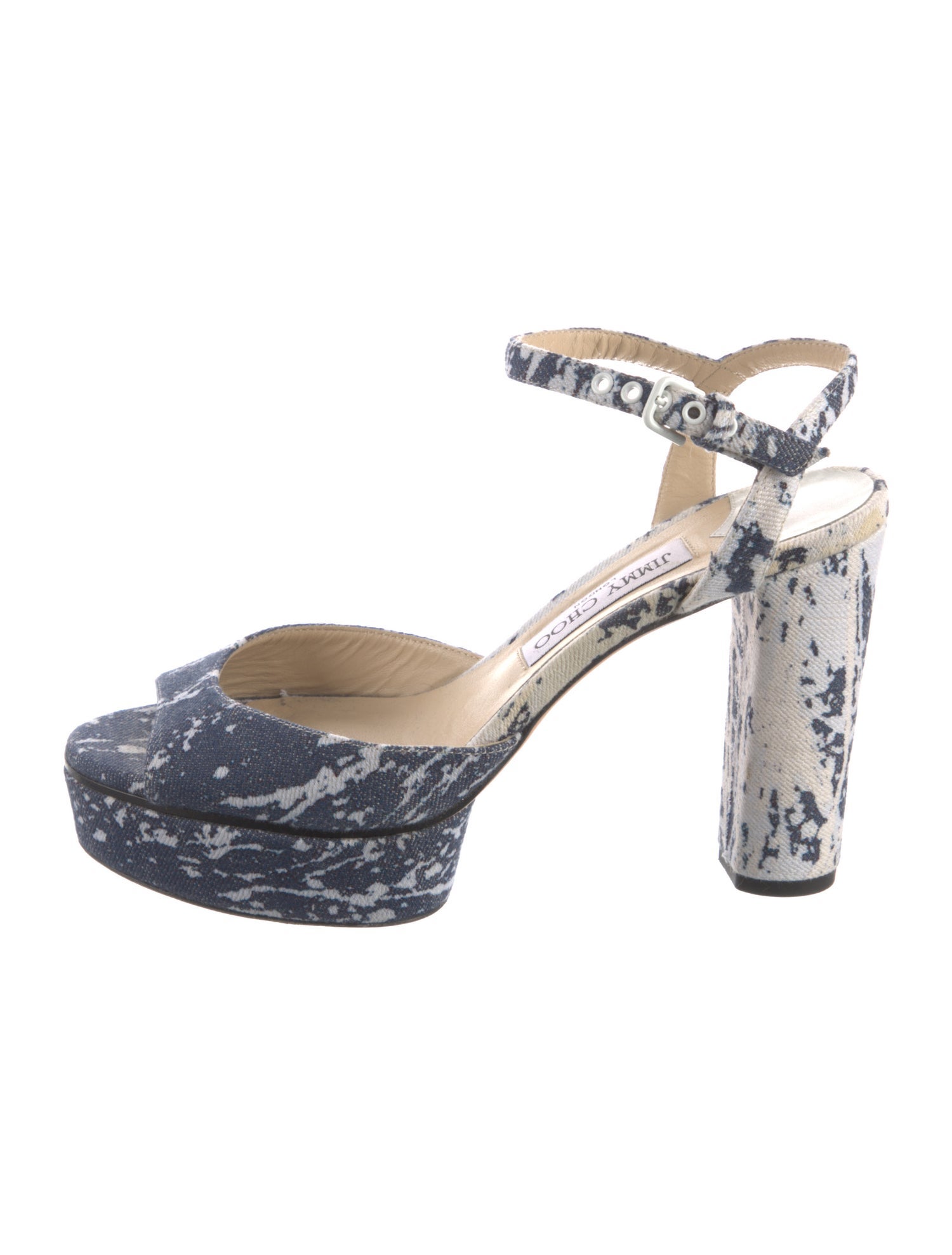 Jimmy Choo Denim Printed Sandals