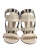 Jimmy Choo Embossed Leather Animal Print Slides