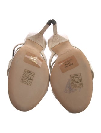 Jimmy Choo Embossed Leather Animal Print Slides