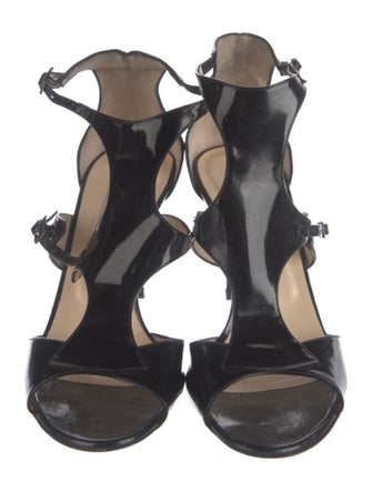 Jimmy Choo Patent Leather T-Strap Sandals