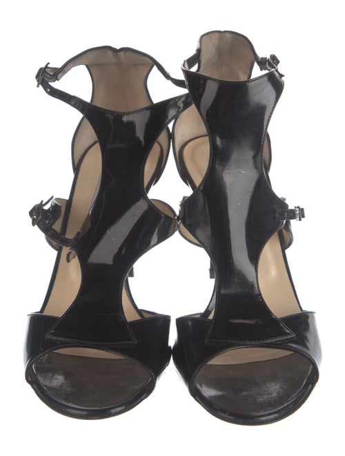 Jimmy Choo Patent Leather T-Strap Sandals