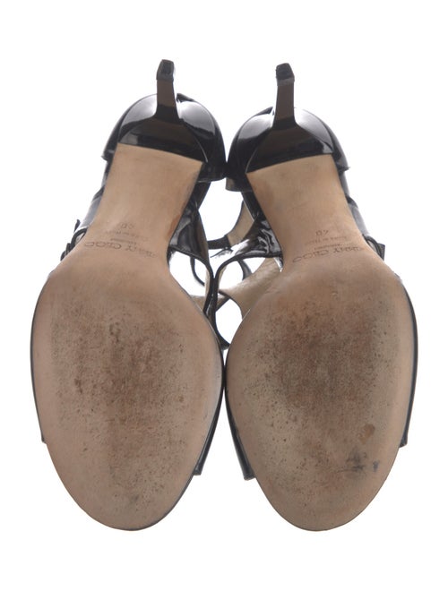 Jimmy Choo Patent Leather T-Strap Sandals